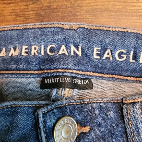 American Eagle Jeans 0 S Next Level Stretch Skinny Low Rise Medium Dark - Picture 4 of 12